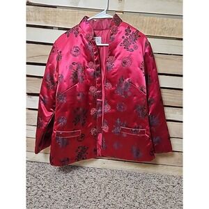 Vintage Chinese Tang Style Jacket Floral Sz Large